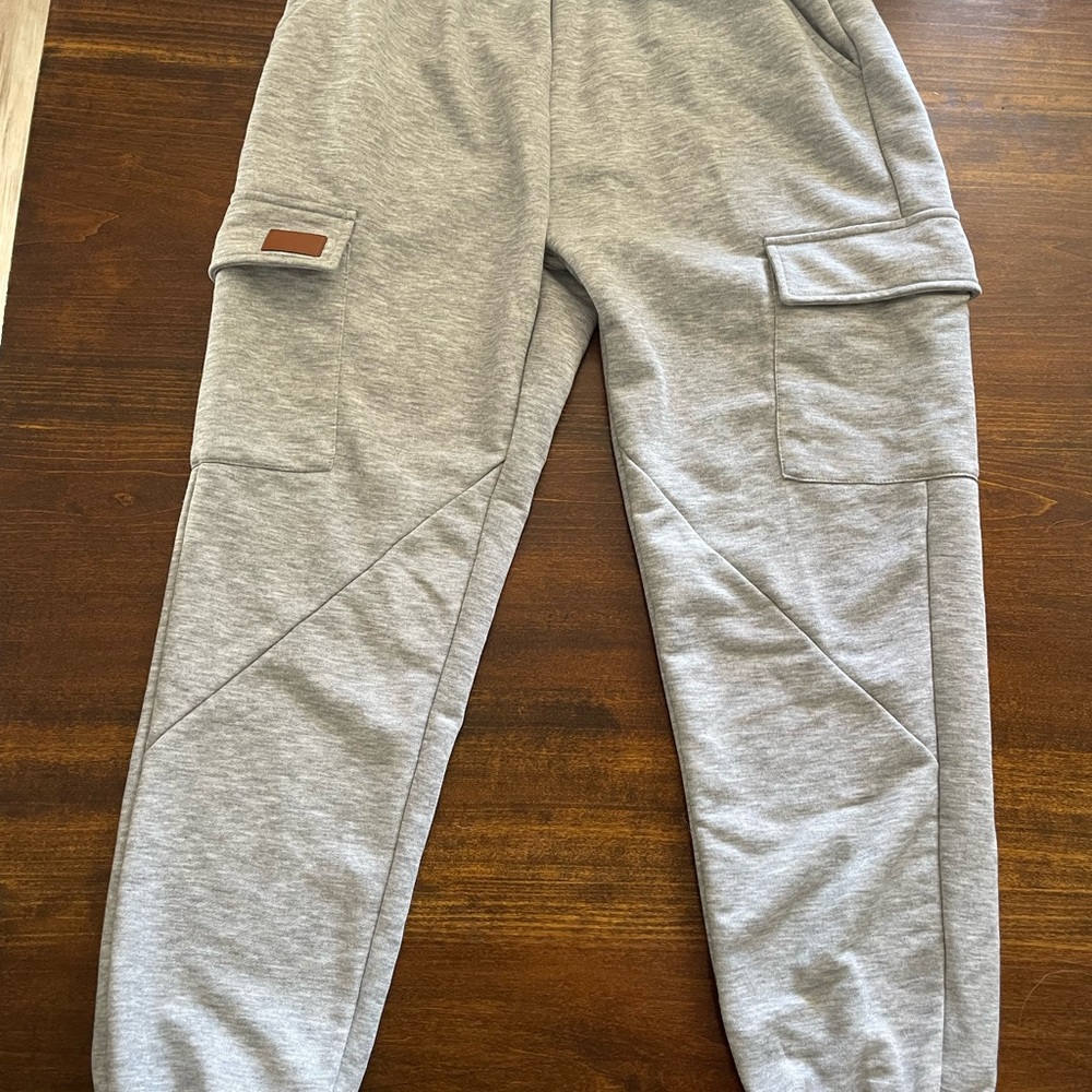 SHEIN Light Gray & Black Cargo Joggers